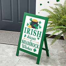 Glitzhome 24in H St. Patrick's Wooden Porch Sign