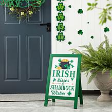 Glitzhome 24in H St. Patrick's Wooden Porch Sign