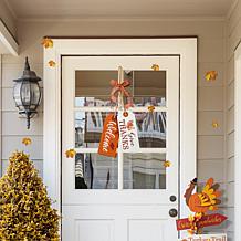 Glitzhome 24in. H Thanksgiving Wooden Give Thanks Door Hanger