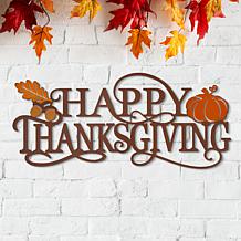 Glitzhome 24in.L Metal Happy Thanksgiving Wall Décor
