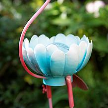 Glitzhome 26.25"H Metal Solar Flamingo Garden Statue