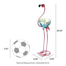 Glitzhome 26.25"H Metal Solar Flamingo Garden Statue