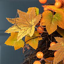 Glitzhome 27" Fall Sunflower, Maple Leaf and Berry Swag