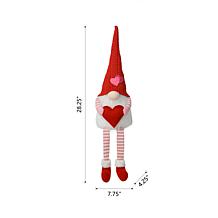 Glitzhome 28.25" H Fabric Valentine's Gnome Shelf Sitter Dangling Legs