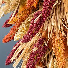 Glitzhome 28"H Fall Multi-Colored Sorghum Swag with Hanger