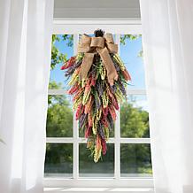 Glitzhome 28"H Pink, Purple & Yellow Mixed Heather Teardrop