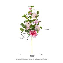 Glitzhome 28"H Set of 2 Pink Hydrangea, Peony & Cherry Picks