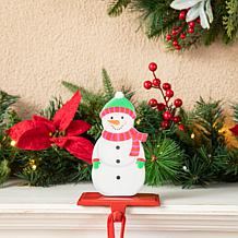 Glitzhome 2pc Christmas Epoxy Resin Santa and Snowman Stocking Holders
