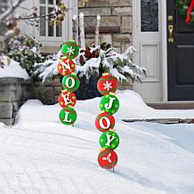 Glitzhome 2pc. Metal JOY and NOEL Ornament Yard Stake or Wall Decor