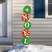 Glitzhome 2pc. Metal JOY and NOEL Ornament Yard Stake or Wall Decor
