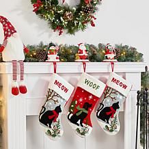 Glitzhome 2PK 6.5in. H Resin Santa, Snowman, Penguin Stocking Holder