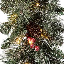 Glitzhome 2pk 9' Glittered Pine Cone Christmas Garland w/White Lights