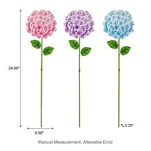 Glitzhome 3-Piece Hydrangea Garden Stakes with Wall Decor Option