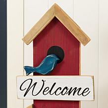 Glitzhome 30" Solid Wood Birdhouse Shaped Porch Décor