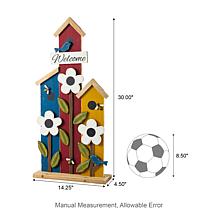 Glitzhome 30" Solid Wood Birdhouse Shaped Porch Décor