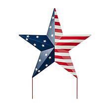 Glitzhome 30.75" Metal Patriotic Star Yard Stake or Wall Décor