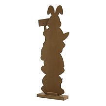 Glitzhome 30.75in H Wooden Easter Stacked Bunny Porch Decor