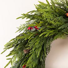 Glitzhome 30"D Oversized Christmas PE Dripping Wreath with Pinecone...