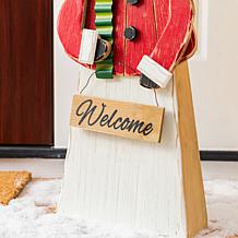 Glitzhome 30"H Christmas Chunky Wood Snowman Porch Decor