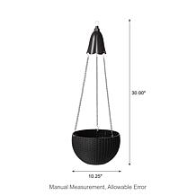 Glitzhome 30"H Solar Lighted Hanging Plastic Basket and Planter
