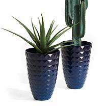 Glitzhome 30"H Solar Lighted Hanging Plastic Basket and Planter