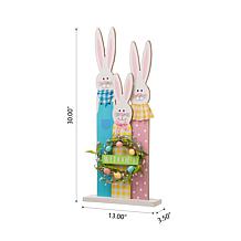 Glitzhome 30in H Easter Wooden Bunny Family Standing Decor