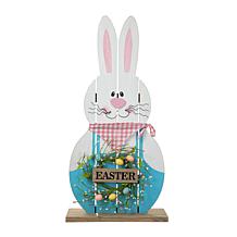 Glitzhome 30in H Easter Wooden Bunny Porch Decor