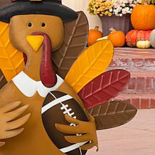 Glitzhome 30in. H Thanksgiving Metal Turkey Yard Stake /Hanging Decor