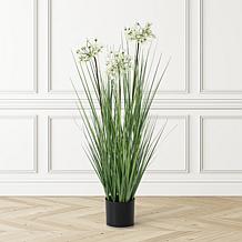 Glitzhome 3.25' Onion Grass Artificial Plants in Pot