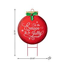 Glitzhome 32"H Large Metal Christmas Ornament Yard Stake or Wall Décor