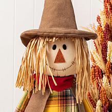 Glitzhome 33-38"H Fall Fabric Scarecrow Porch Decor w Telescoping Legs