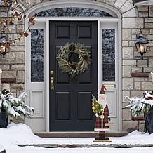 Glitzhome 36" H Lighted Wooden Santa Porch Decor