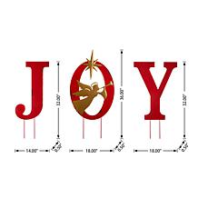 Glitzhome 36" H Metal JOY Angel Yard Stake, Standing or Wall Decor