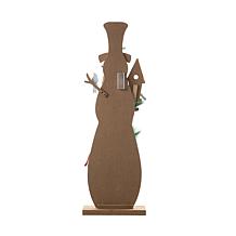 Glitzhome 36.25" H Lighted Wooden Snowman Porch Decor