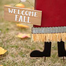 Glitzhome 36.25in. H Metal Scarecrow Yard /Standing /Hanging Sign