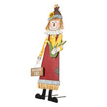 Glitzhome 36.25in. H Metal Scarecrow Yard /Standing /Hanging Sign