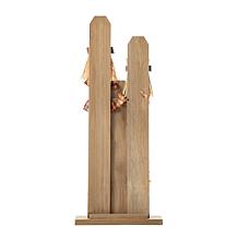 Glitzhome 36.25in. Lighted Wooden Scarecrow Family Porch Decor Wreath