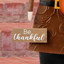 Glitzhome 36in. H Metal Thanksgiving Pilgrim Boy Yard/ Hanging Decor