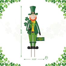 Glitzhome 36in H St. Patrick's Metal Leprechaun Yard Stake/ Wall Decor
