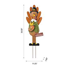 Glitzhome 36in. H Thanksgiving Metal Turkey Yard / Standing Decor