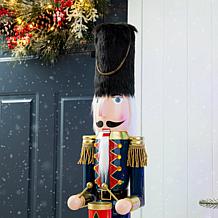 Glitzhome 36in. H Wooden Christmas Drummer Nutcracker