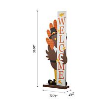 Glitzhome 36in.H Thanksgiving Wooden Turkey Welcome Porch Décor