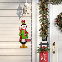Glitzhome 36"Metal Penguin Yardstake or Wall Decor