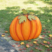 Glitzhome 38.5in. H Fall Oversized Metal Pumpkin Yard/ Wall Decor