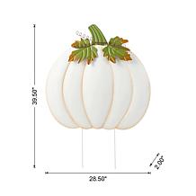 Glitzhome 39.5"H Fall Oversized Metal Pumpkin Yard Stake or Wall Dé...