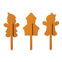 Glitzhome 3pc. Wooden Gingerbread Man Yard Stakes