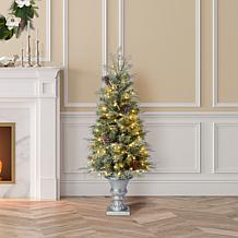 Glitzhome 4' Artificial Pine Christmas Tree w/130 White Lights & Urn