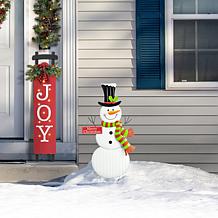 Glitzhome 40" Metal Snowman Yard Stake