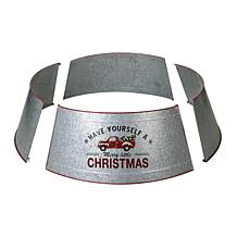 Glitzhome 40.5" D Christmas Galvanized Metal Truck Tree Collar