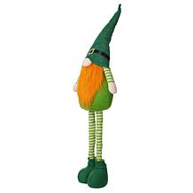Glitzhome 40in H Telescoped Fabric St. Patrick's Gnome Standing Decor